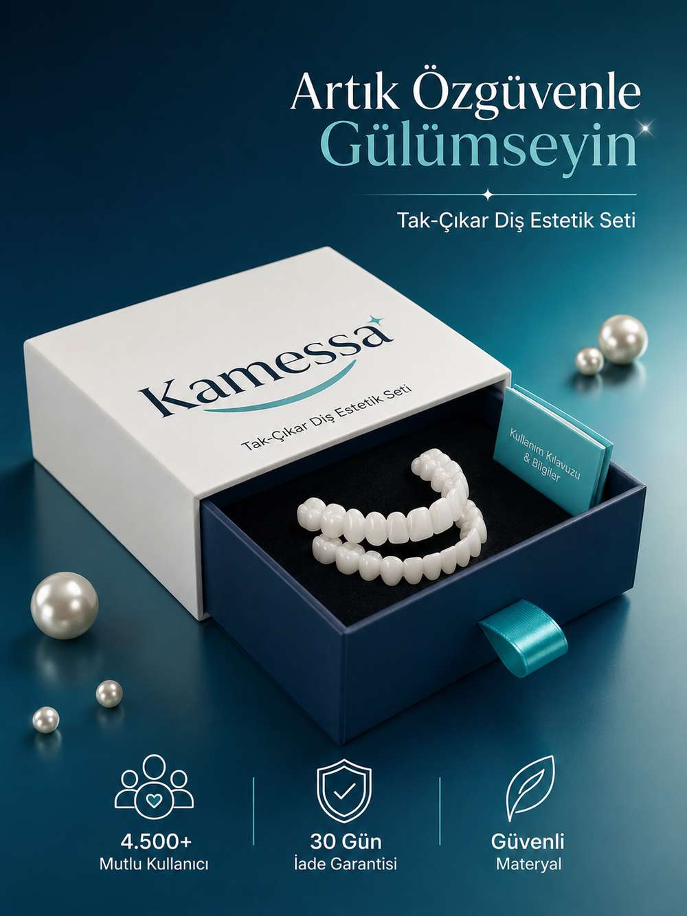 Kamessa™ SmileCover Tak-Çıkar Diş Estetik Seti – Alt & Üst Set